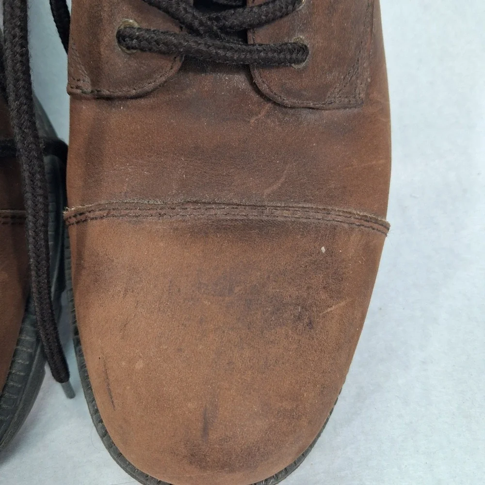Dockers Oxford Shoes Mens 8.5M 090-92008 Brown Leather Cap Toe Lace Up Good